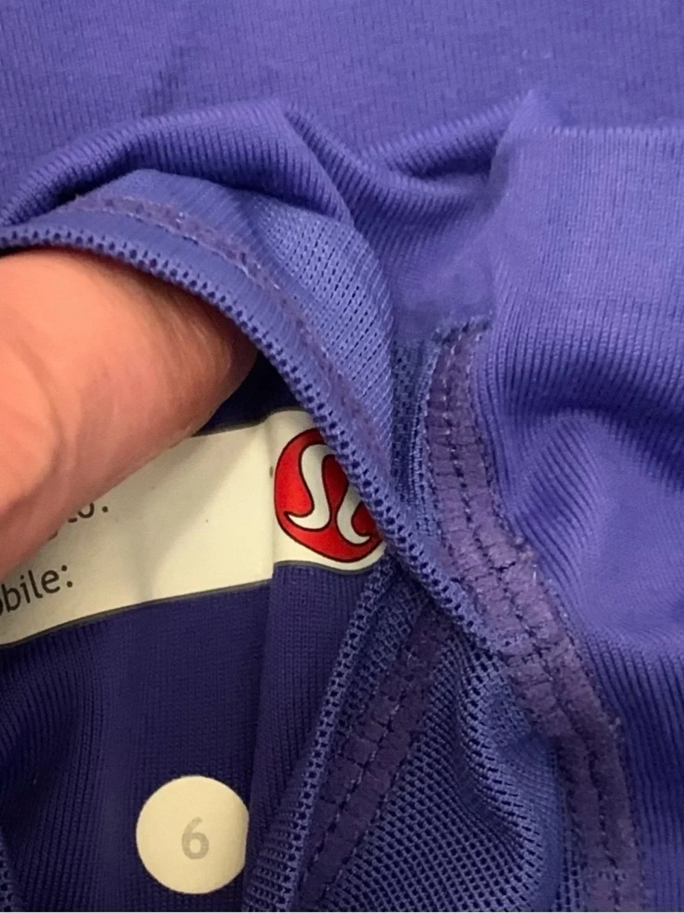 Lululemon Clam Digger Long Shorts S 6 Royal Blue Purple White Inside Back Pocket